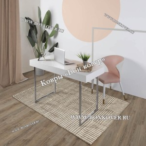 Безворсовый ковер дизайн 128 бежево-коричневый