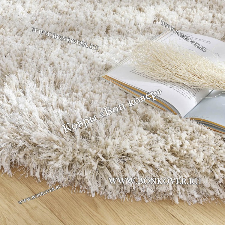 Длинноворсный ковер для гостиной 01 Бежевый Круг